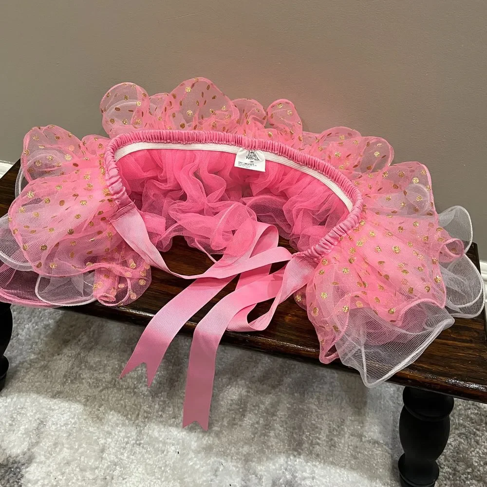 Pink Gold Polka Dot Tulle Tutu Skirt Ballet‎ Dance Girls Princess Party 12M